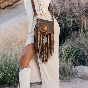 Louis Vuitton Brown Crossbody Bag with Fringe